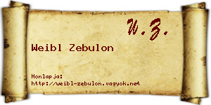 Weibl Zebulon névjegykártya